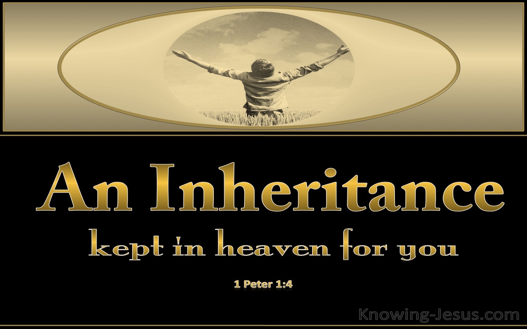 1 Peter 1:4 An Inheritance Kept in Heaven For You (black)